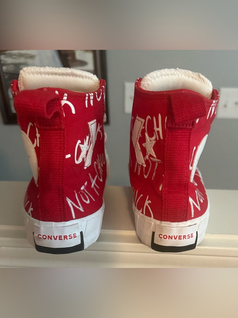 Youth kids Converse All-Star Size 6 Chuck Red White Shoes  Sneakers - Picture 4 of 7